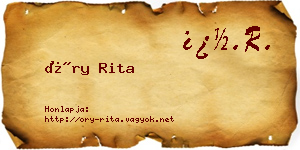 Őry Rita névjegykártya